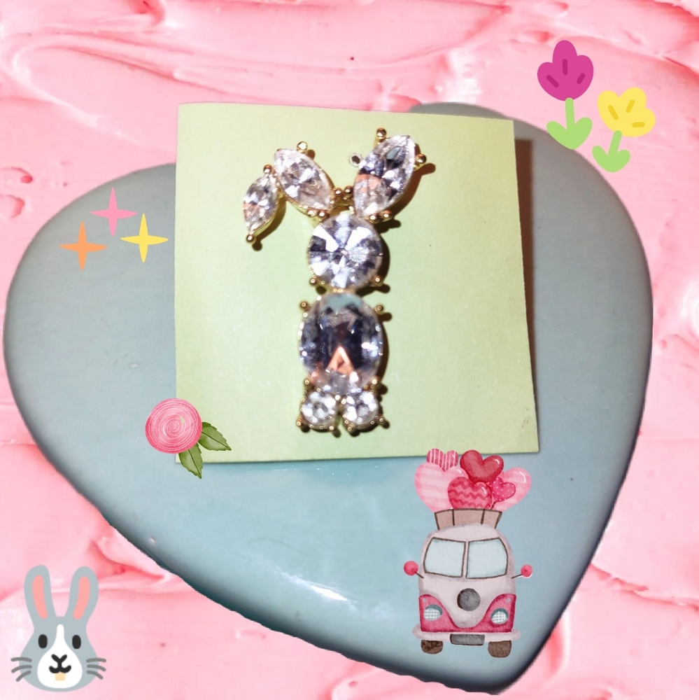 Crystal Bunny Rabbit Pin - Picture 3 of 15